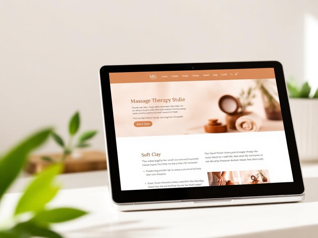Sample website design for a massage therapist